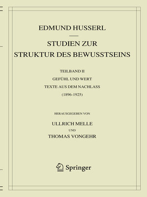 cover image of Studien zur Struktur des Bewusstseins